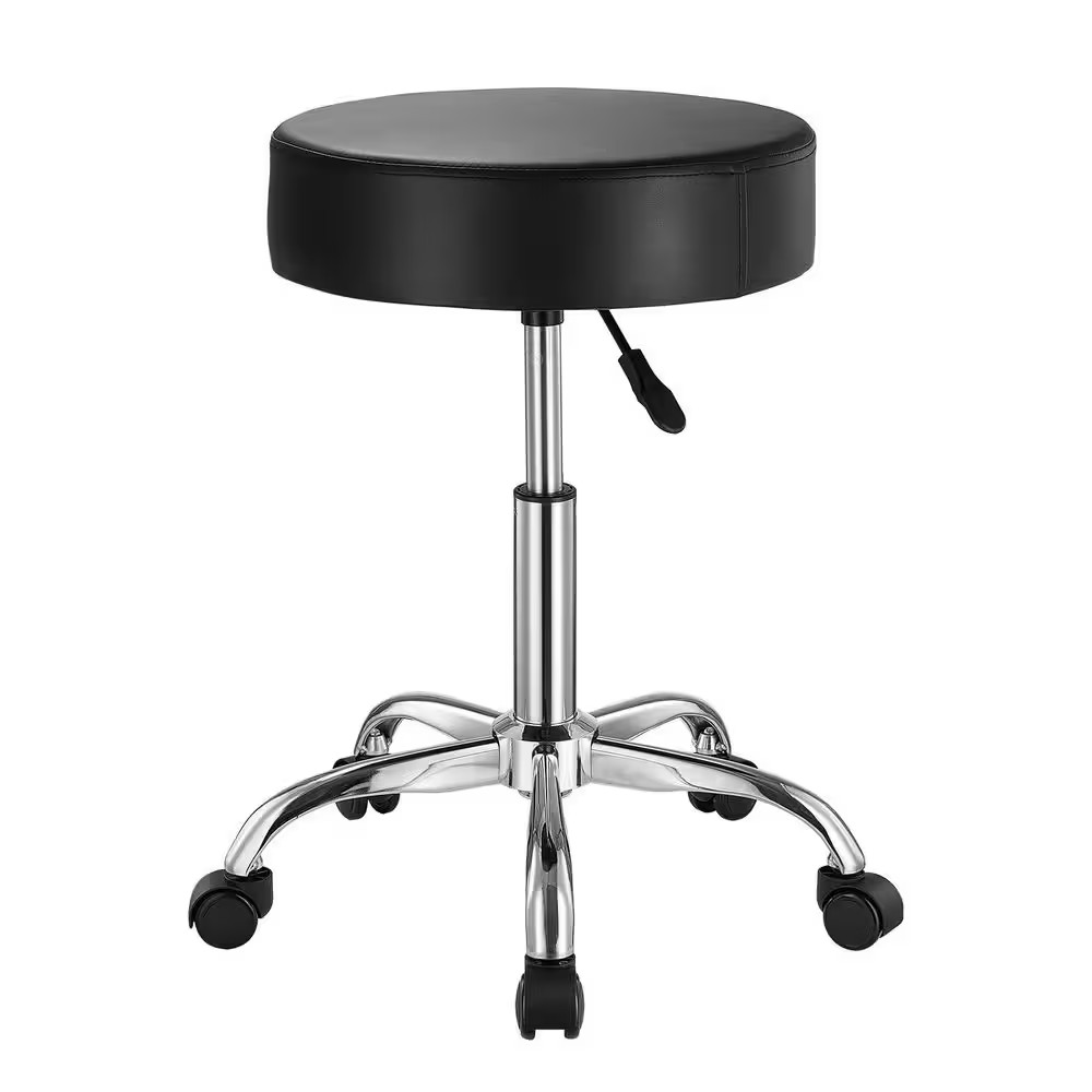Rolling Stool with Wheels, 450 Lbs. Capacity, Round, Height Adjustable, Thickene