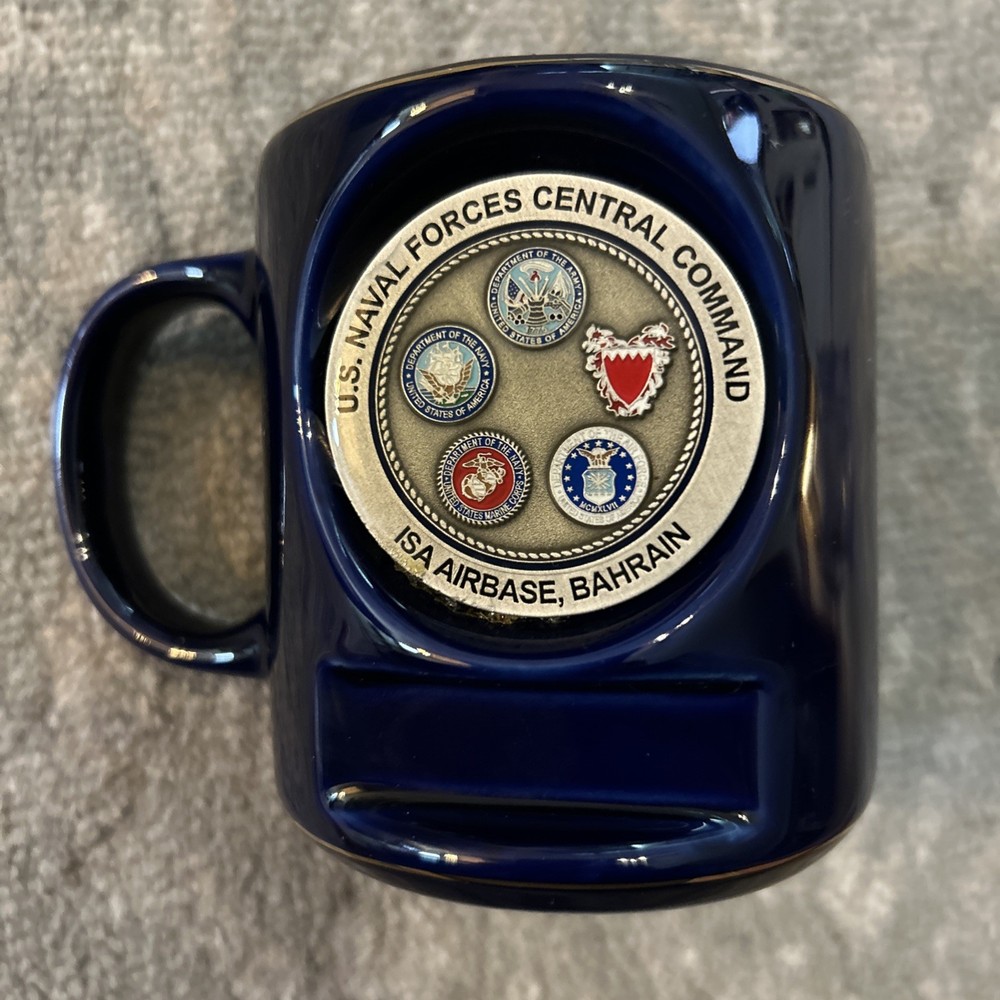 US Naval Bahrain Coffee Mug Blue