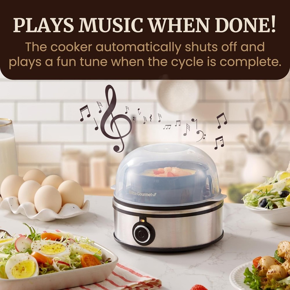 Versatile 7-Egg Easy Egg Cooker - Auto Shut-Off and Melody Feature Included