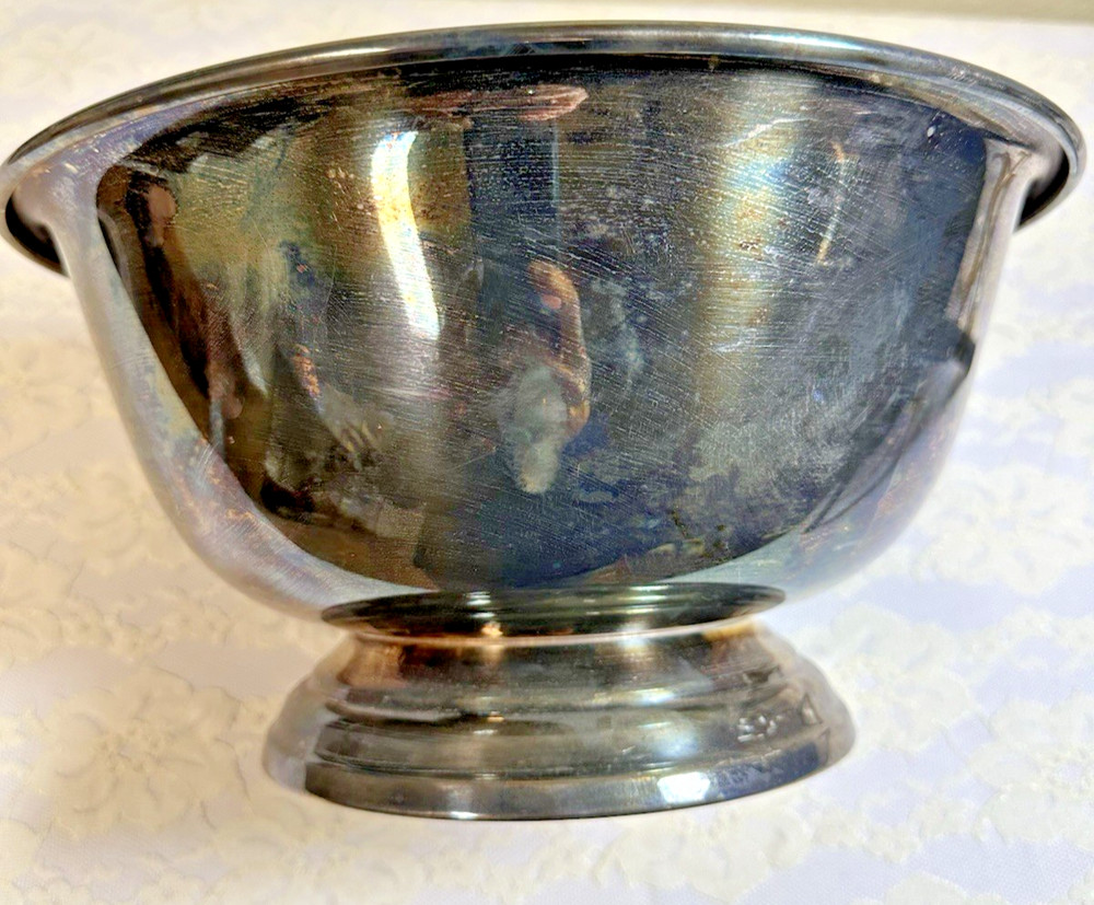 Poole Silver Co #502 12 12" Silverplate Pedestal Bowl Vintage