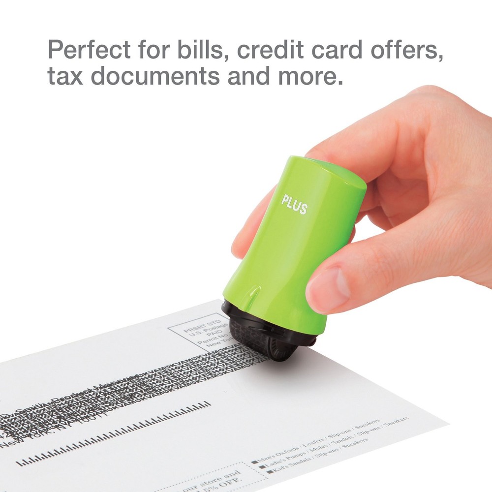 Identity Theft Prevention Wide Roller Security Stamp Kit, 2-Pack, Green