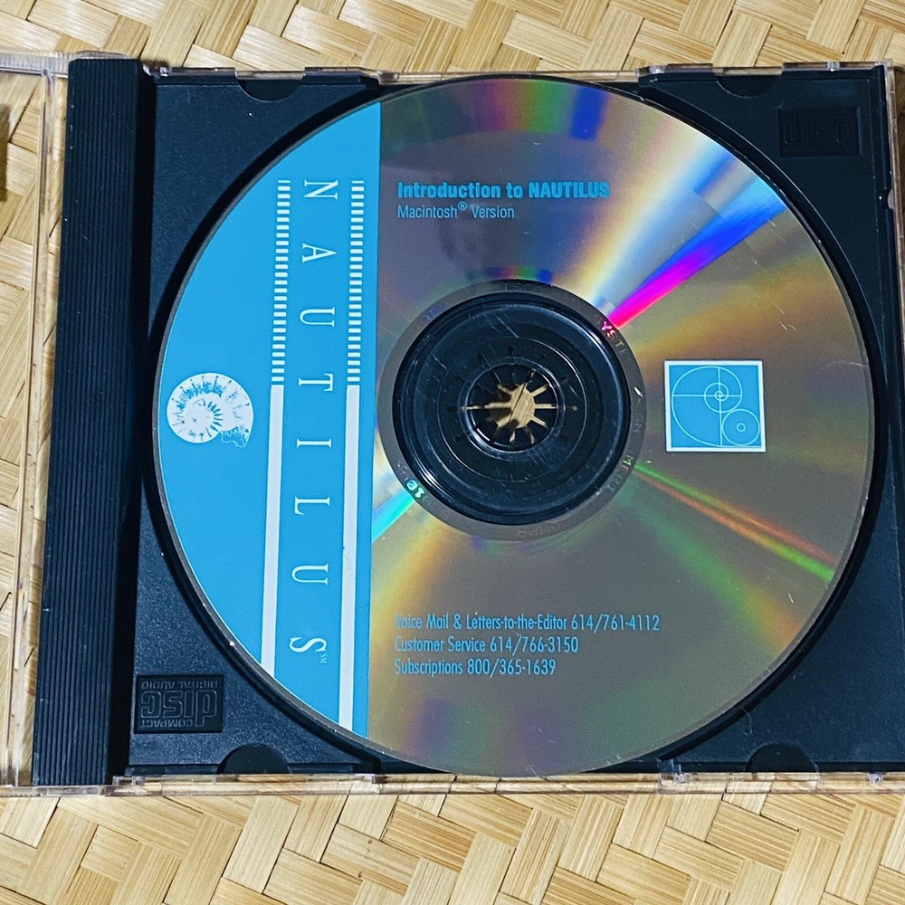 Introduction to Nautilus Macintosh Version Vtg Cd Software READ Description