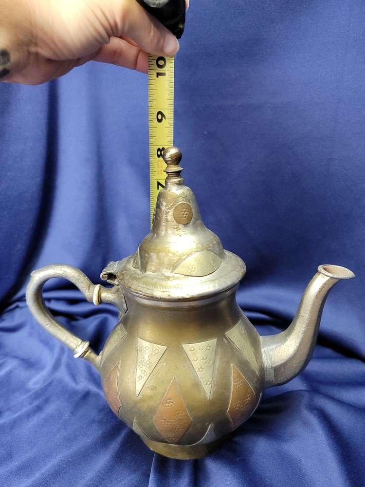 Old vintage silver/brass teapot middle east