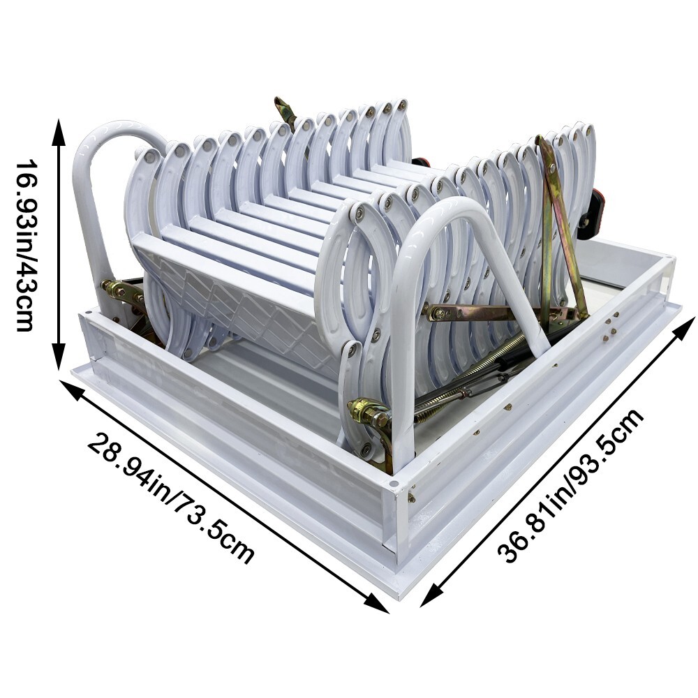 Ceiling Folding Stairs 9.84ft Pull Down Telescoping Attic Stairs 70*90cm