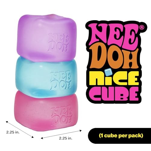 Schylling NeeDoh Nice Cube - Sensory Squeeze Toy, Super Solid Squish, 2.25" Cube