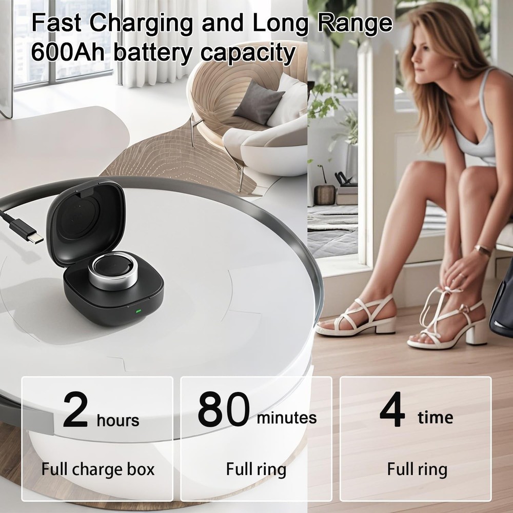 Wireless Charging Case Compatible with Oura Ring Gen3 Smart Ring Size 8