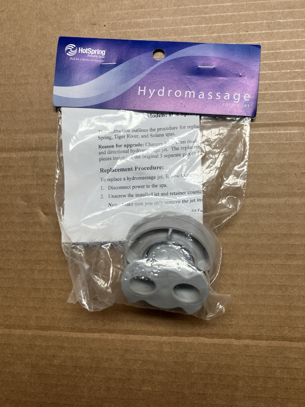 Hot Springs Hydromassage Replacement  Rotary Jet Part # 71690