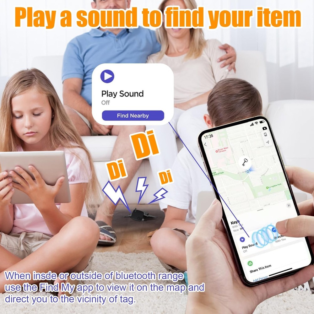 Air Tracker Tag-4 Pack, Bluetooth Tracker Work with Apple Find My (... Fast Ship