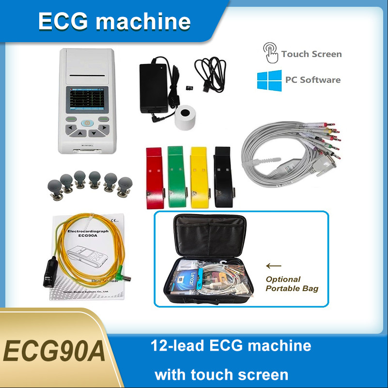 12-lead EKG/ ECG machine with touch screen, printer, PC software