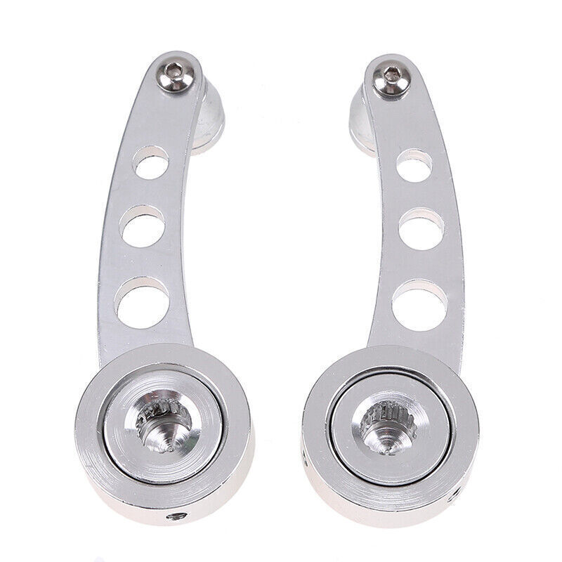 2x Billet Aluminum Window Crank Handle Chrome For Hot Rod Chevy Ford Chrysler US