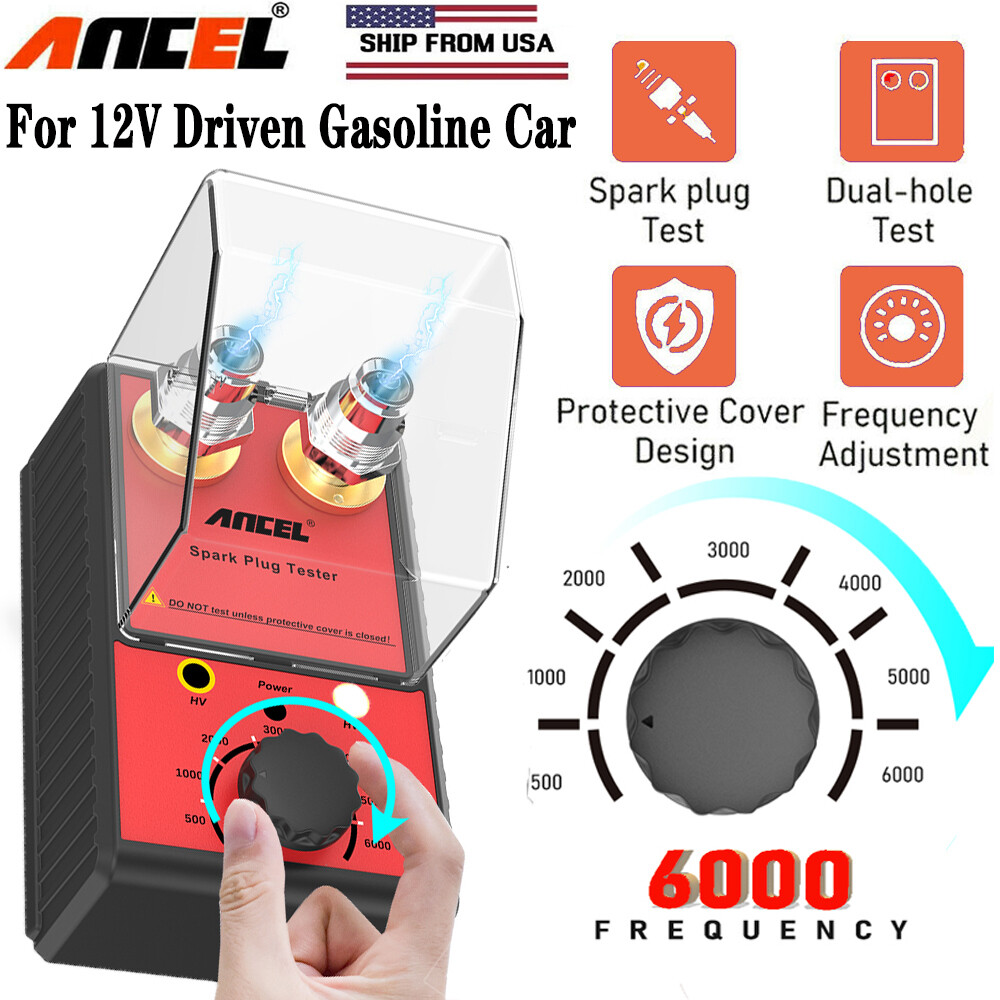 Ancel Car Spark Plug Tester Ignition Auto Diagnostic Tool Double Hole Analyzer