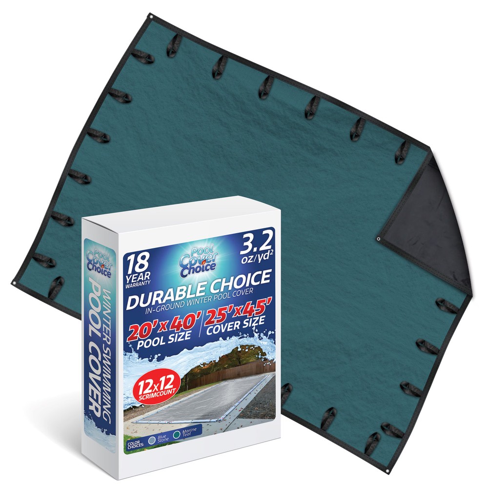 PoolCoverChoice Winter Swimming Pool Cover for 20 ft x 40 ft Rectangular Pool