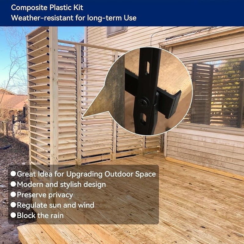 Deck Sunblind System Louver Bracket Kit Outdoor Privacy Shutter Hardware New