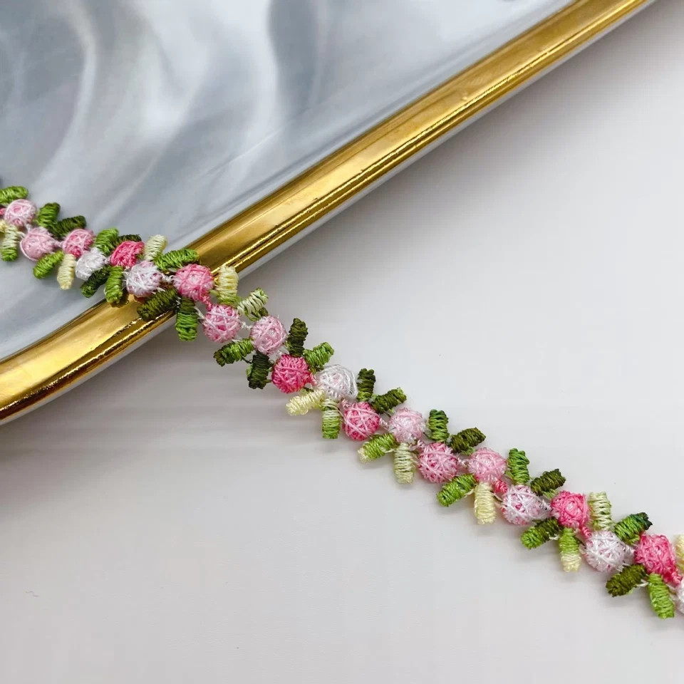 1/2-inch-wide Rose Embroidered lace trim price per yard