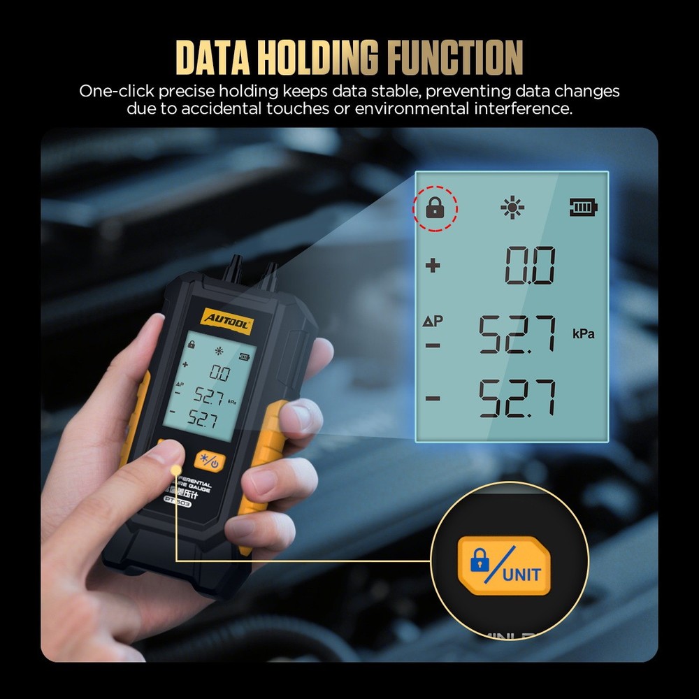 Digital Hvac Manometer Gas Pressure Tester For Engine Intake Brake System Ect