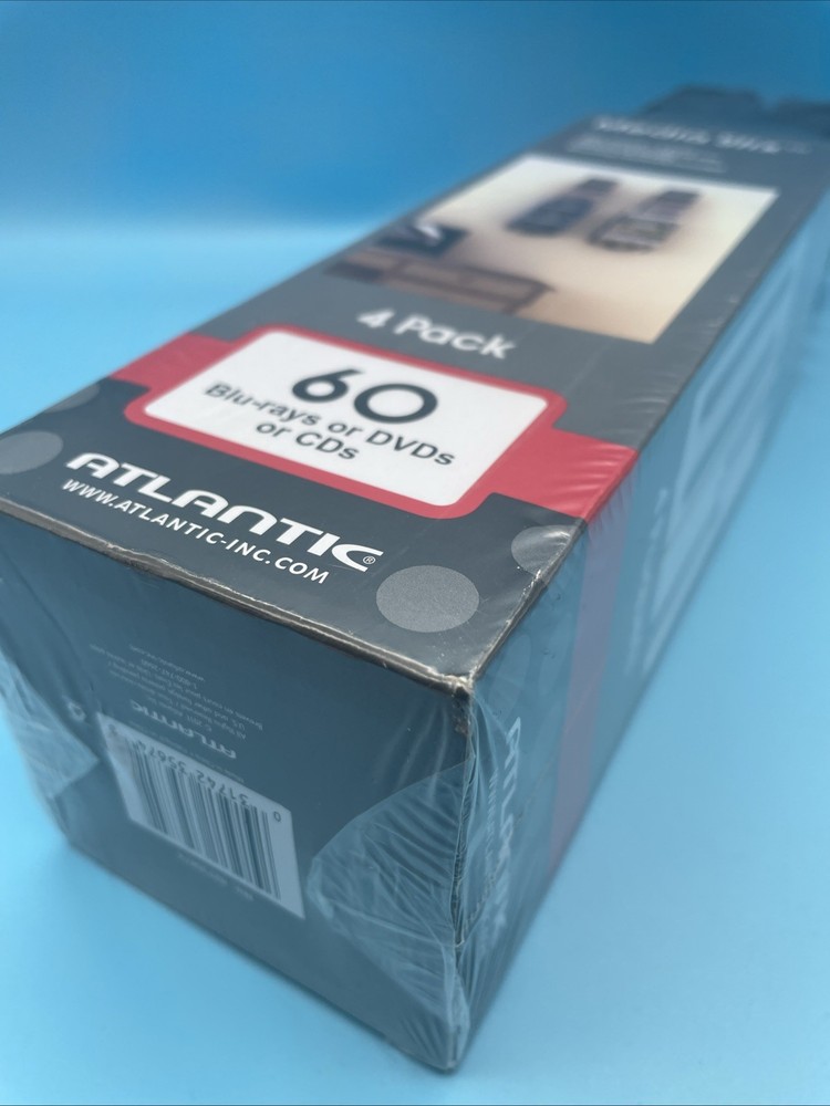 ATLANTIC Media Stix ~ Wall Mount {4 Pack, 60 Disc} Blu-Rays, DVDs, CDs Storage
