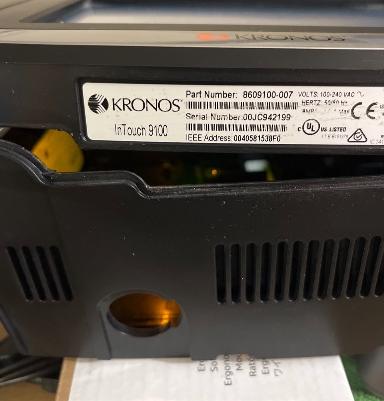 Kronos 8609100-007 InTouch 9100 Time Clock tested
