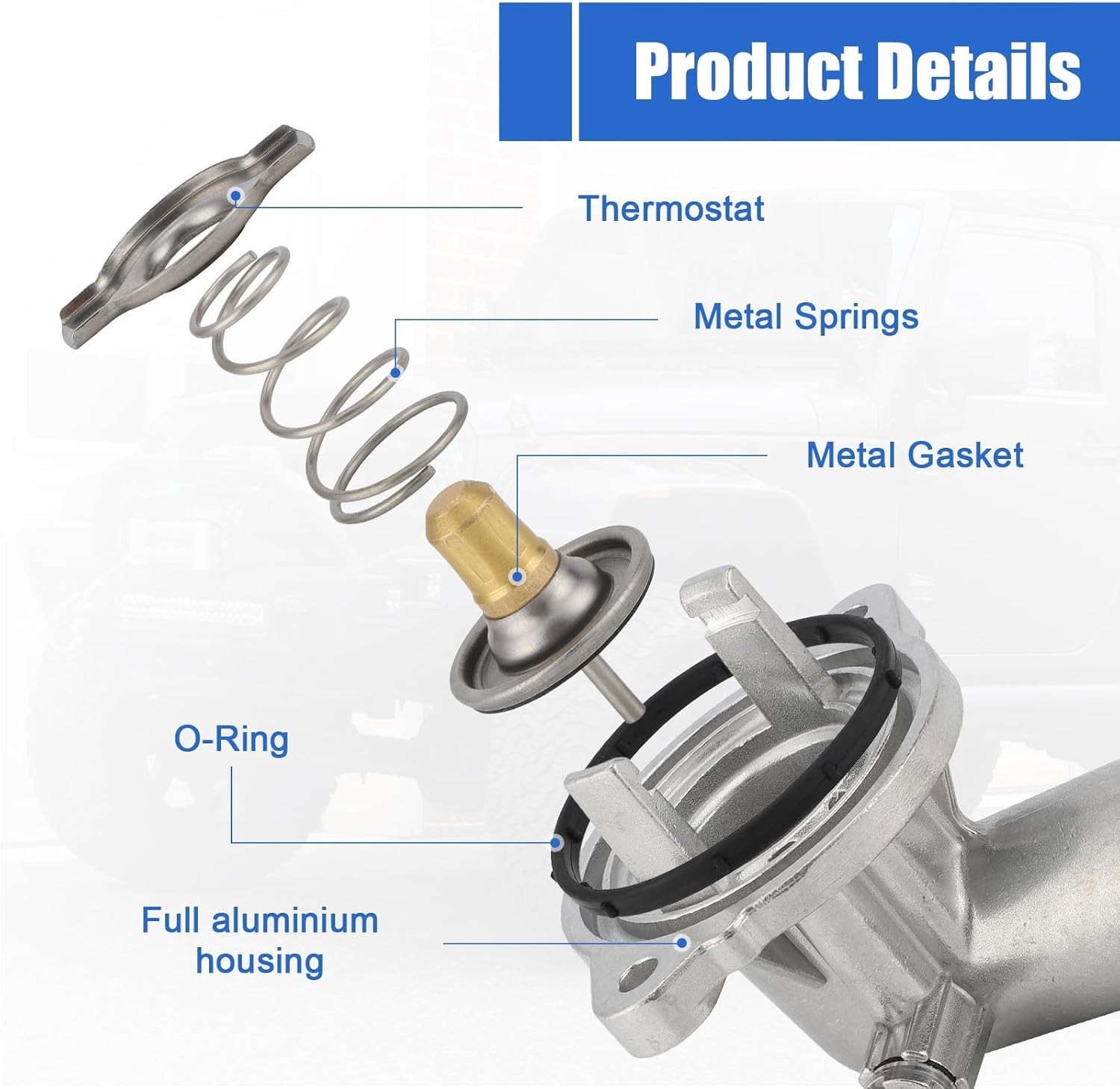 Upgrade Aluminum Thermostat & Housing Assembly for Jeep Grand Cherokee 2011-2015