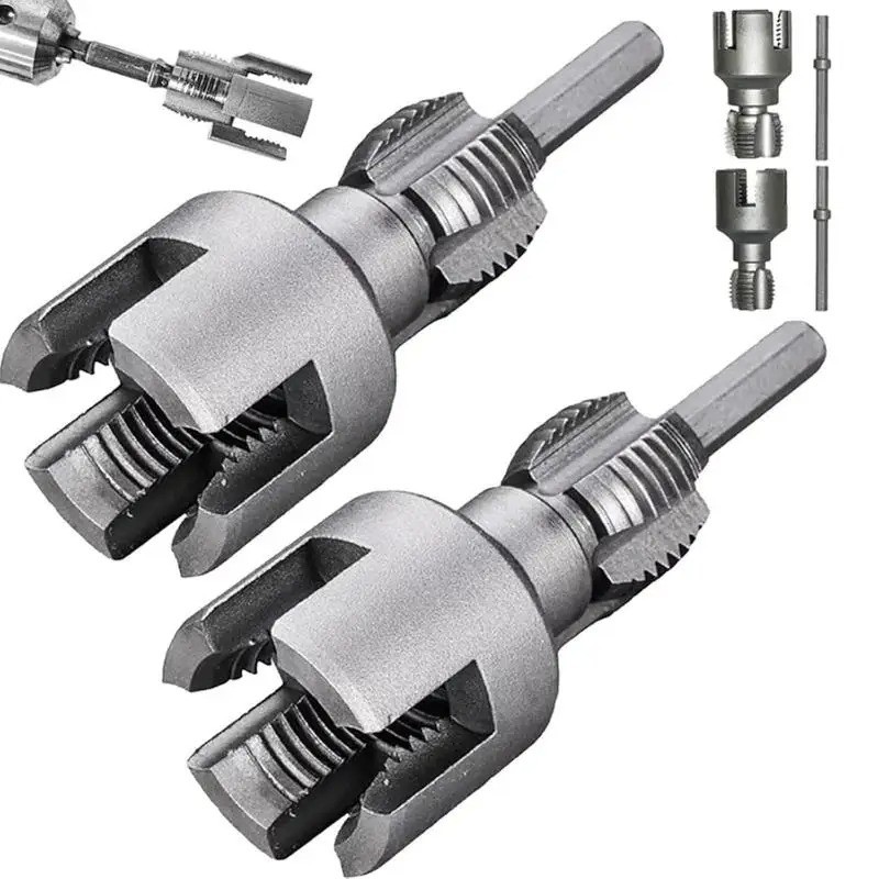 2pcs Integrated Internal & External Pipe Threading-Tool,PVC Pipe Threader Kit