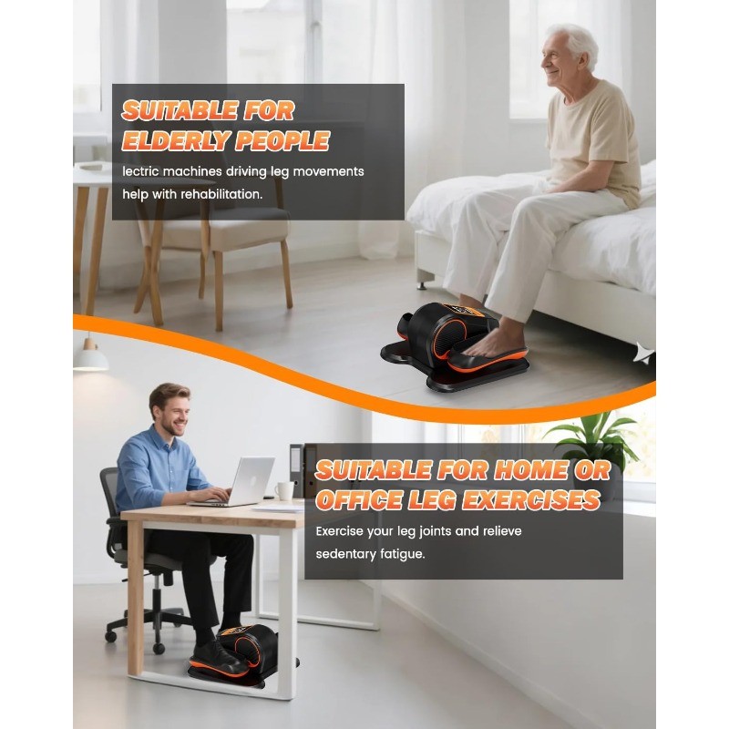 Electric Ellipse Leg Exerciser as Seen on TV for Senior, Quiet Portable Seated