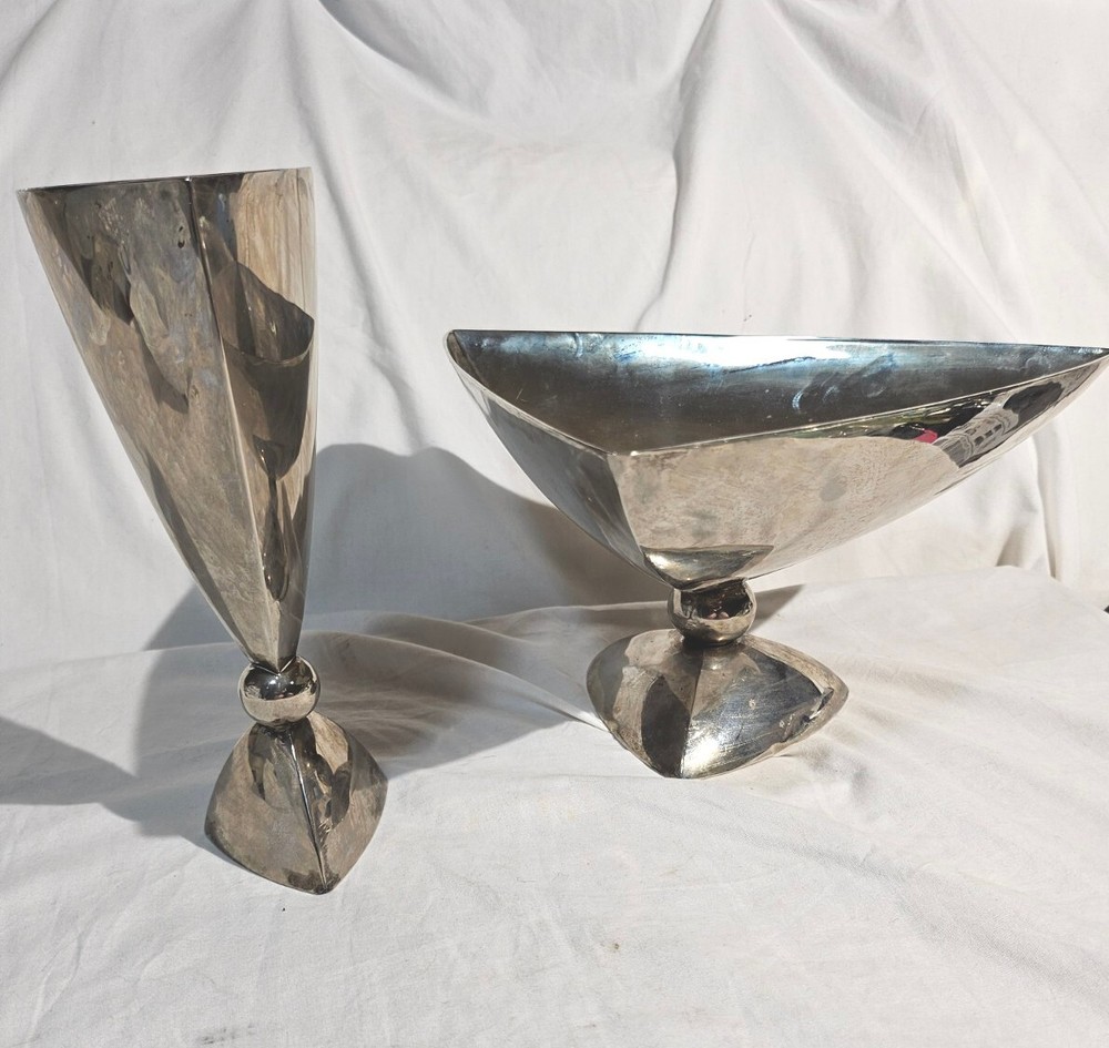 Namford Silverplated Triangular Bowl & Wine Cup Brass Collectible 🔥