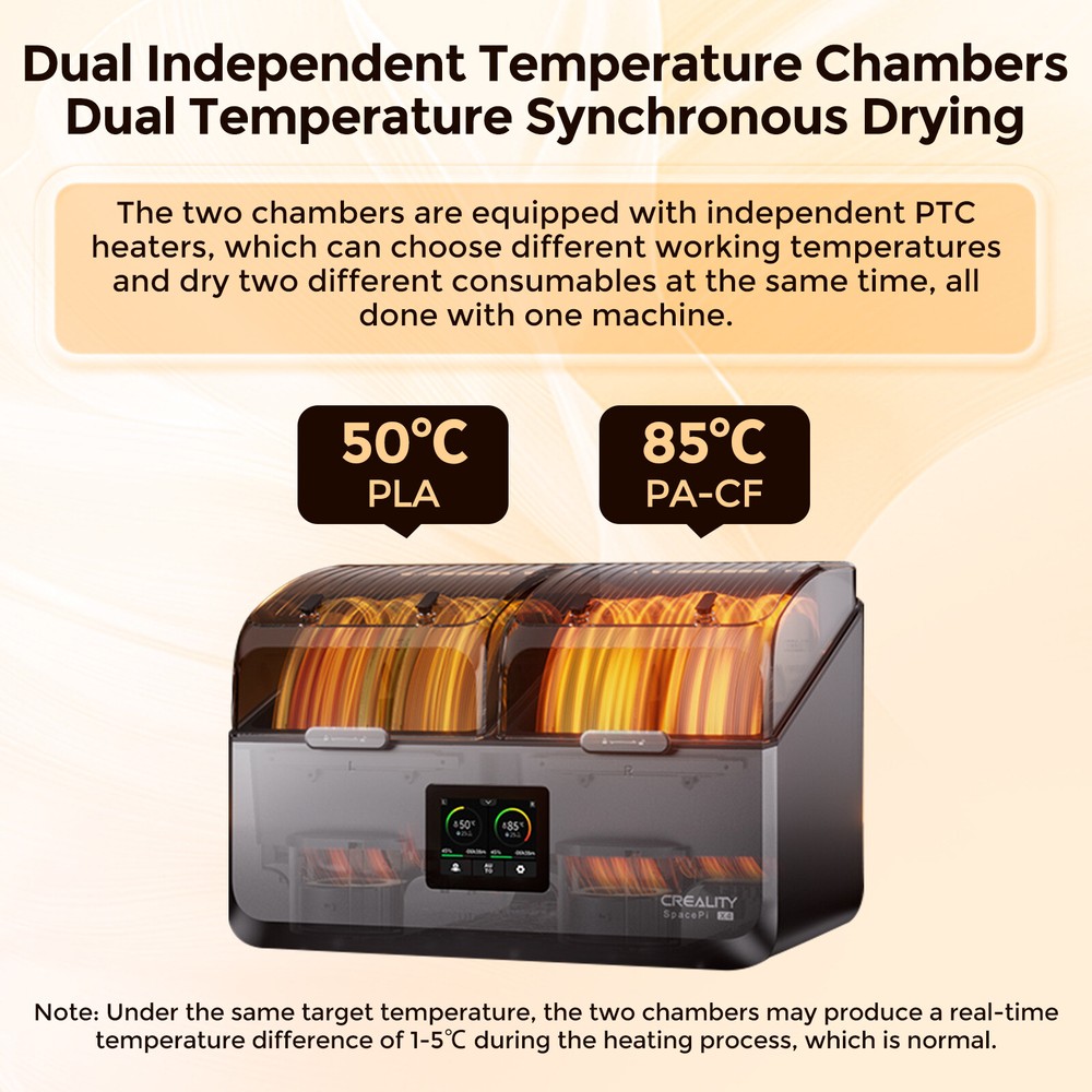 Creality Filament Dryer 4 Spools 85℃ Max Temperature Power Saving Storage Mode