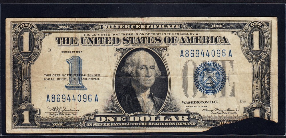 FR.1606 1934 Funnyback $1 Silver Certificate NET