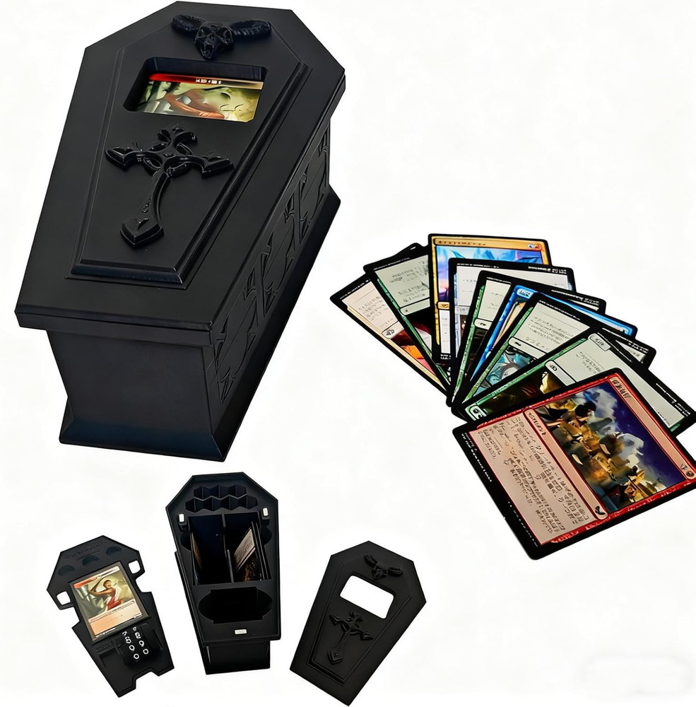 Premium Coffin Deck Box for MTG Commander, Vampire Edgar Markov Deck Box with Di