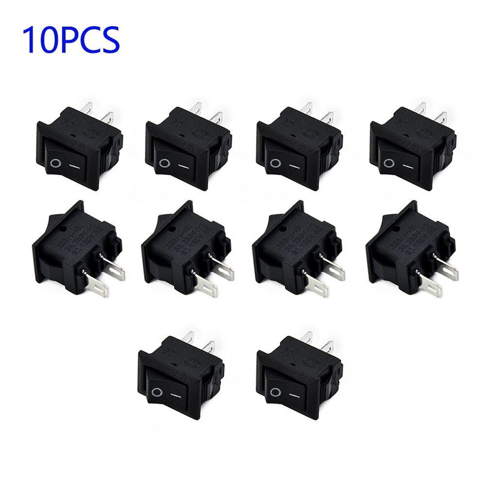 10pcs SPST On/Off Switch Mini Black 2 Pin Toggle Switch DC 12V-16A Tool
