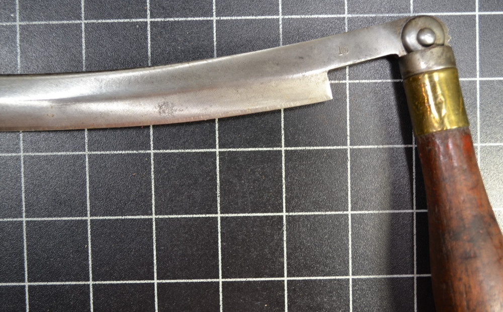 FOLDING DRAW KNIFE - BRASS FERRULES - 10" EDGE