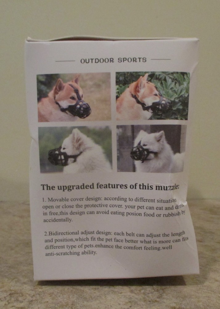 Black Basket Style Dog Muzzle - Size Large - NIP