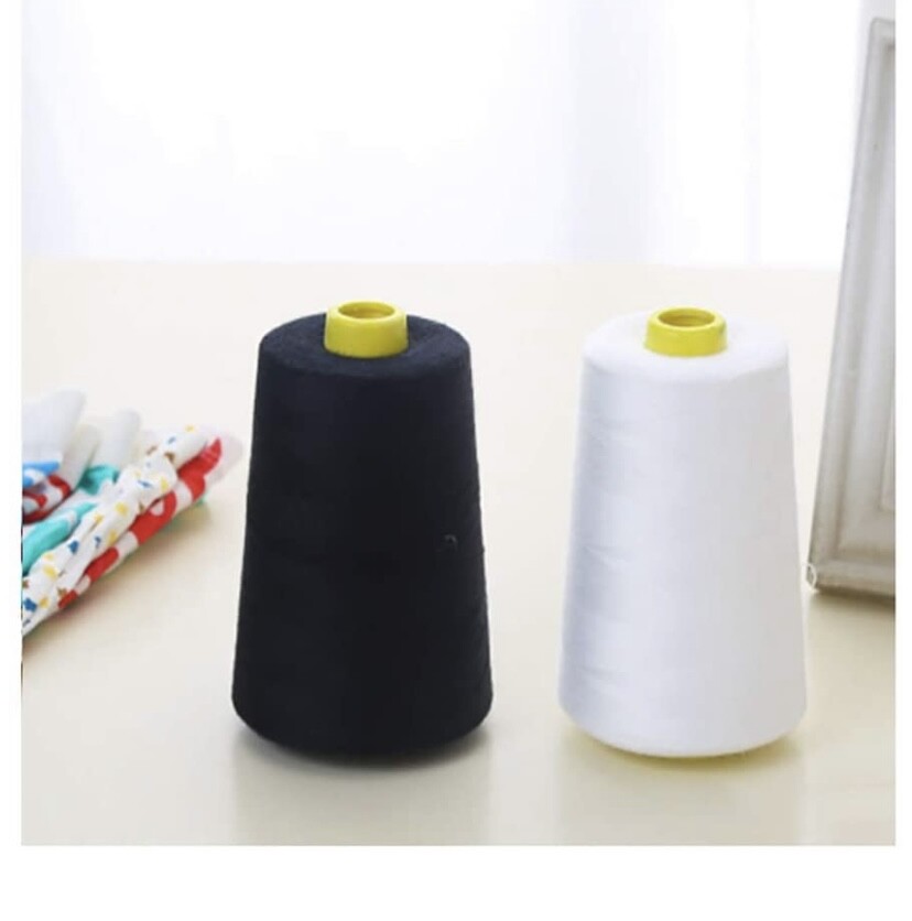 new 12 big spool sewing thread white black 2500 yards each spool