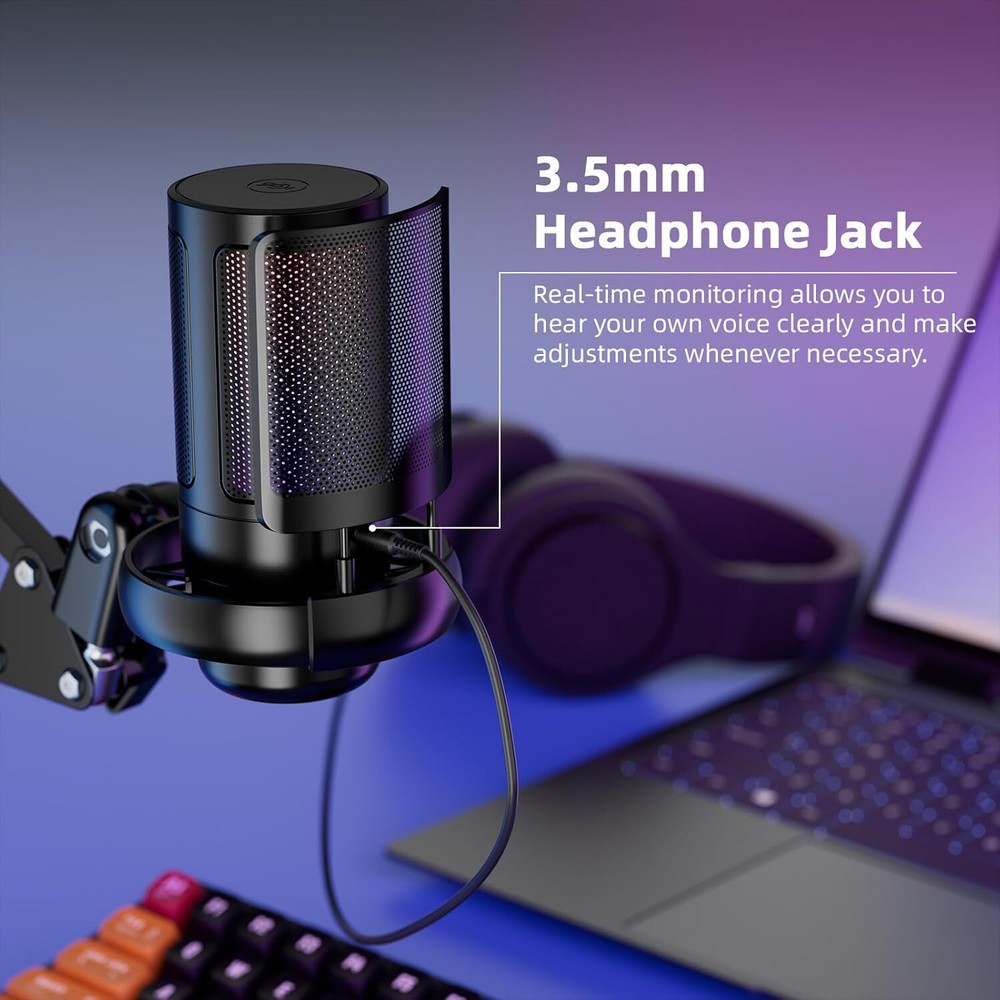 Gaming USB Microphone for PC, Podcast Microphone Kit for Streaming