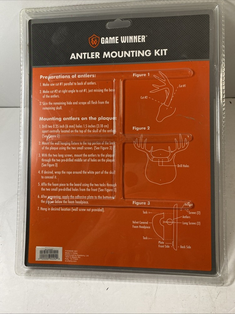 Game Winner Antler Mounting Kit Trophy Wall Display