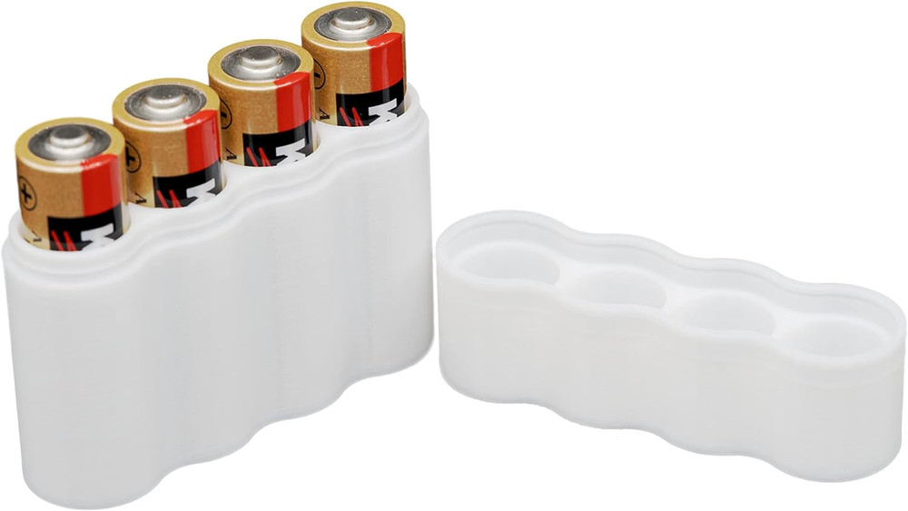 2 Pack AA Battery Case Soft Durable Material Holds 4 Batteries New