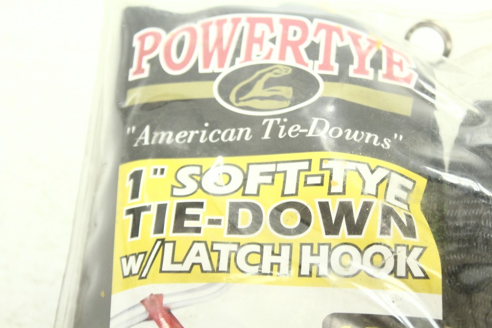 Powertye 1" Soft-Tye Tie-Down w/Latch Hook PTY-GRNBLK