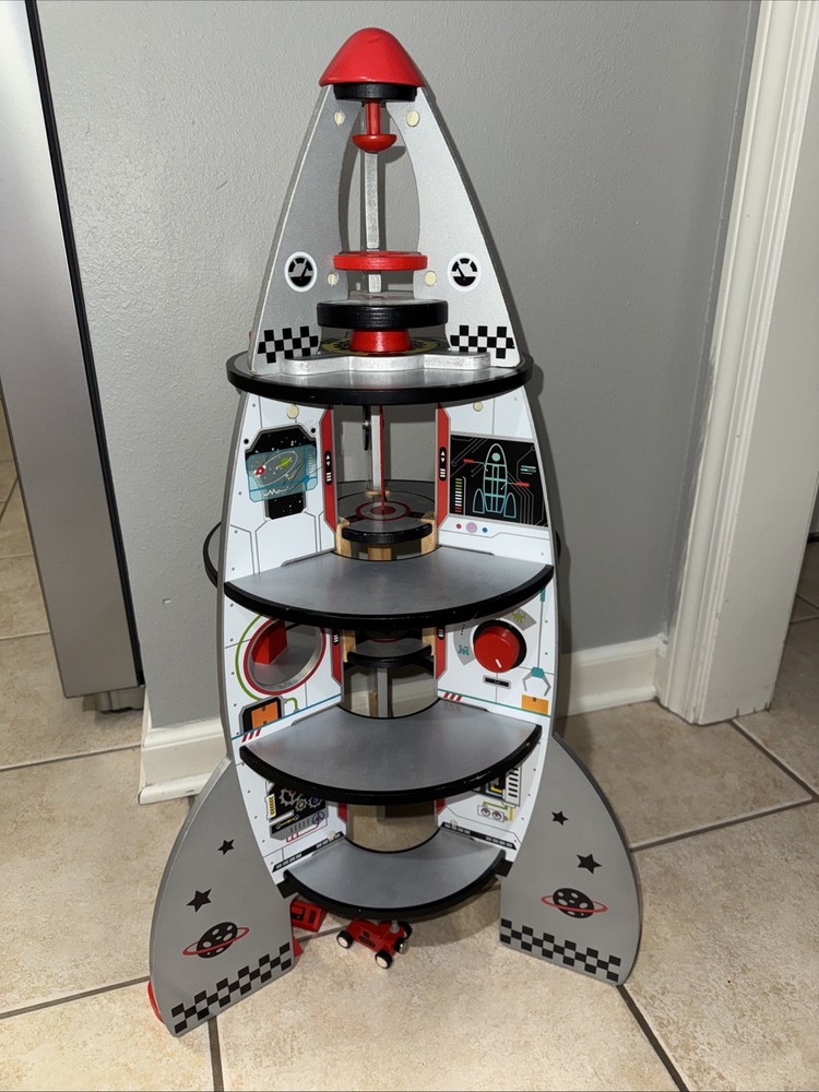 Hape HAP-E3021 Four-Stage Rocket Ship Playset Comes With 5 Pieces
