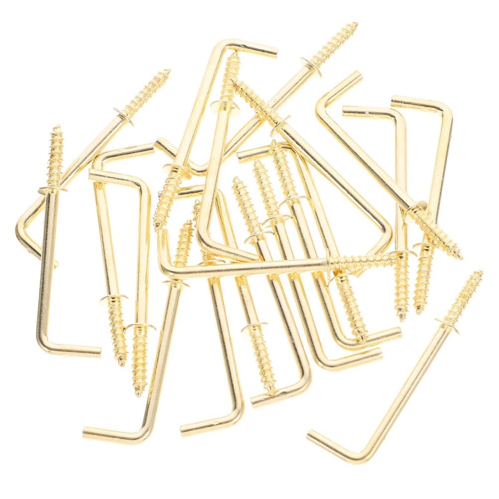 30 Pcs Right Angle Hook Shape for Hanging Workplace Hooks L-shaped Screw