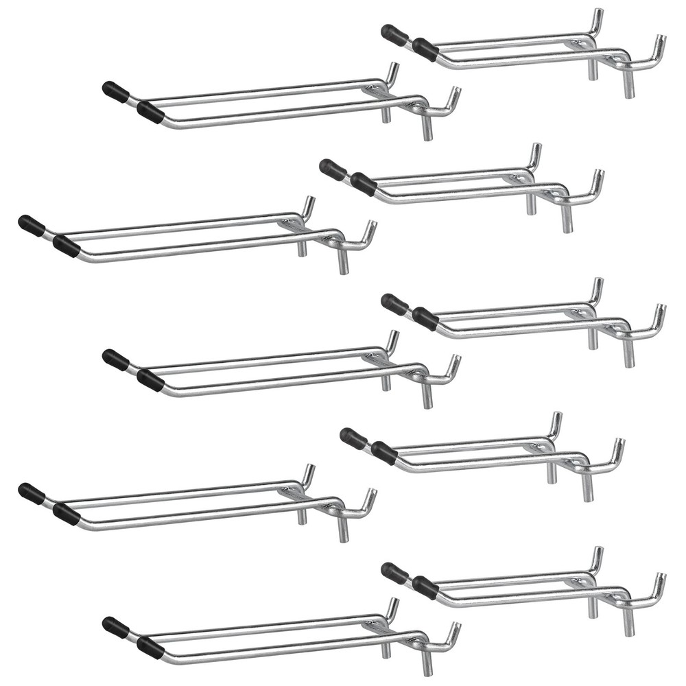 10 Pack Pegboard Hooks, Peg Board Tool Utility Hooks & Hangers Fit 1/4" Pegbo...