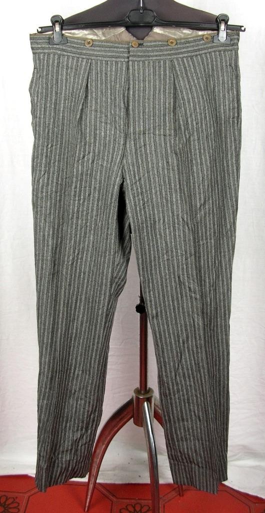 VINTAGE 1930 ITALY PRANDONI DI G.B. ROSTI PINSTRIPE BESPOKE TROUSERS PANTS