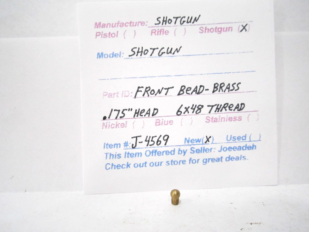 FRONT BEAD  .175" DIAMETER HEAD- BRASS.  THREAD 6 X 48  (ITEM # J-4569)