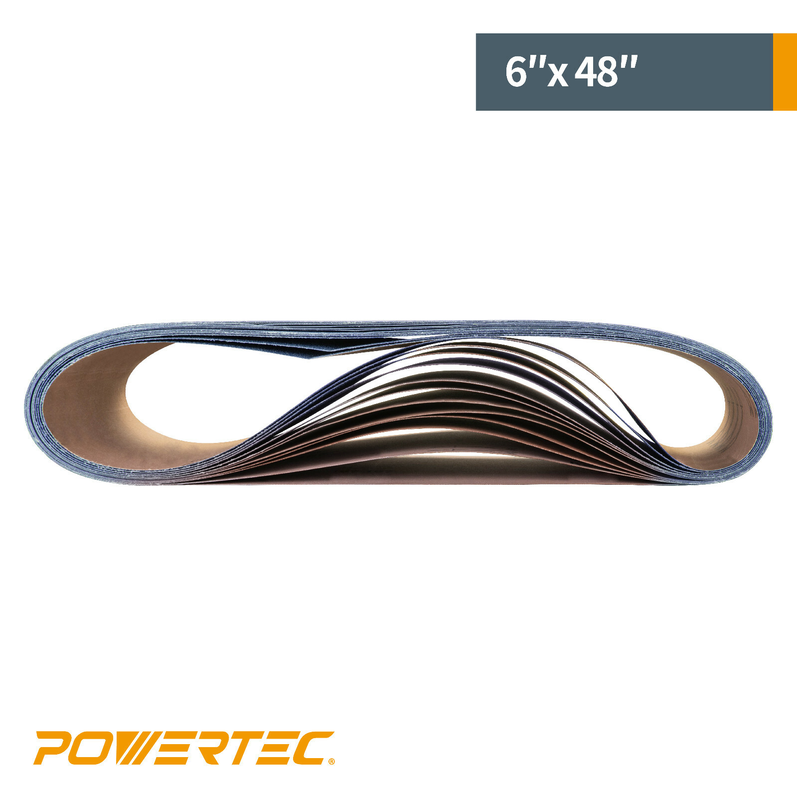 POWERTEC 6 x 48 In 60 Grit Metal Grinding Zirconia Sanding Belt-3PK (464806Z-3)