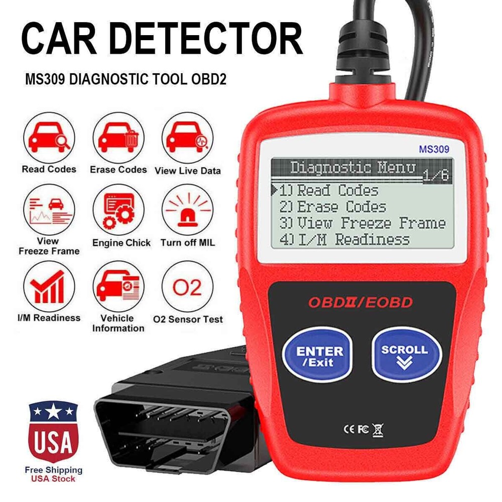 MS309 Universal Car Engine Fault Code Reader, Diagnostic Scan Tool OBD2