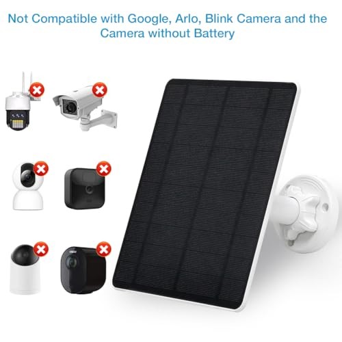 Solar Panel for Security Camera,5W USB Solar Panel for Cameras DC 2 pack