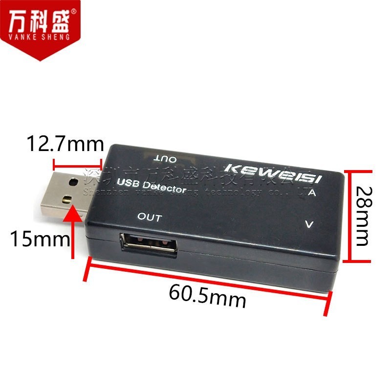 USB Detector Digital Voltmeter Ammeter Gauge w/ Dual Display Screen