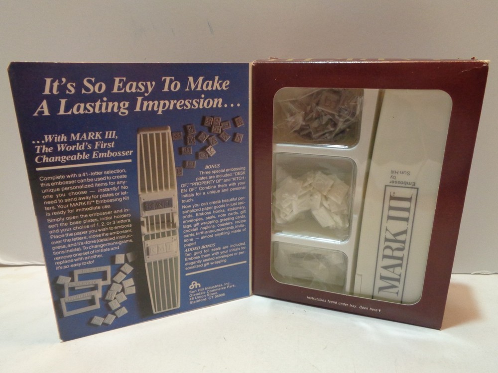 Mark III Hand Held Embossing Kit Switchable Monogram Initials New. Never Used.