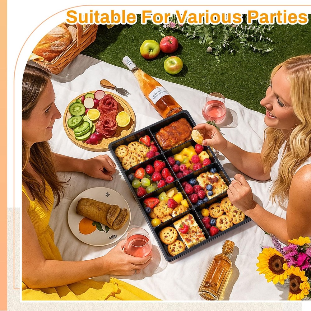 Shellwei 5 Pack 8 Compartments Divided Charcuterie Board with Lid Large 15 x ...