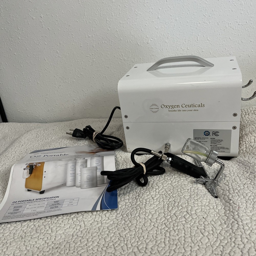 OxygenCeuticals OZ Portable Oxygen Facial Beauty Machine Tested US Plug