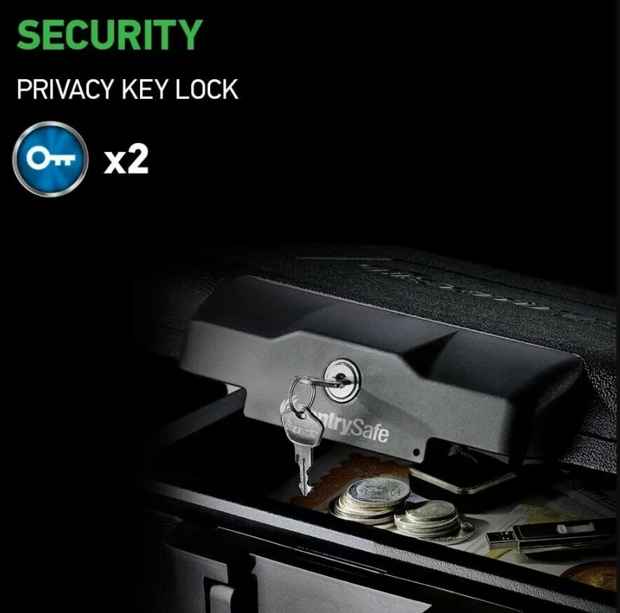 Fire Chest Fireproof Safe Lock Hidden Box Hide Money Cash,Document with Key Lock