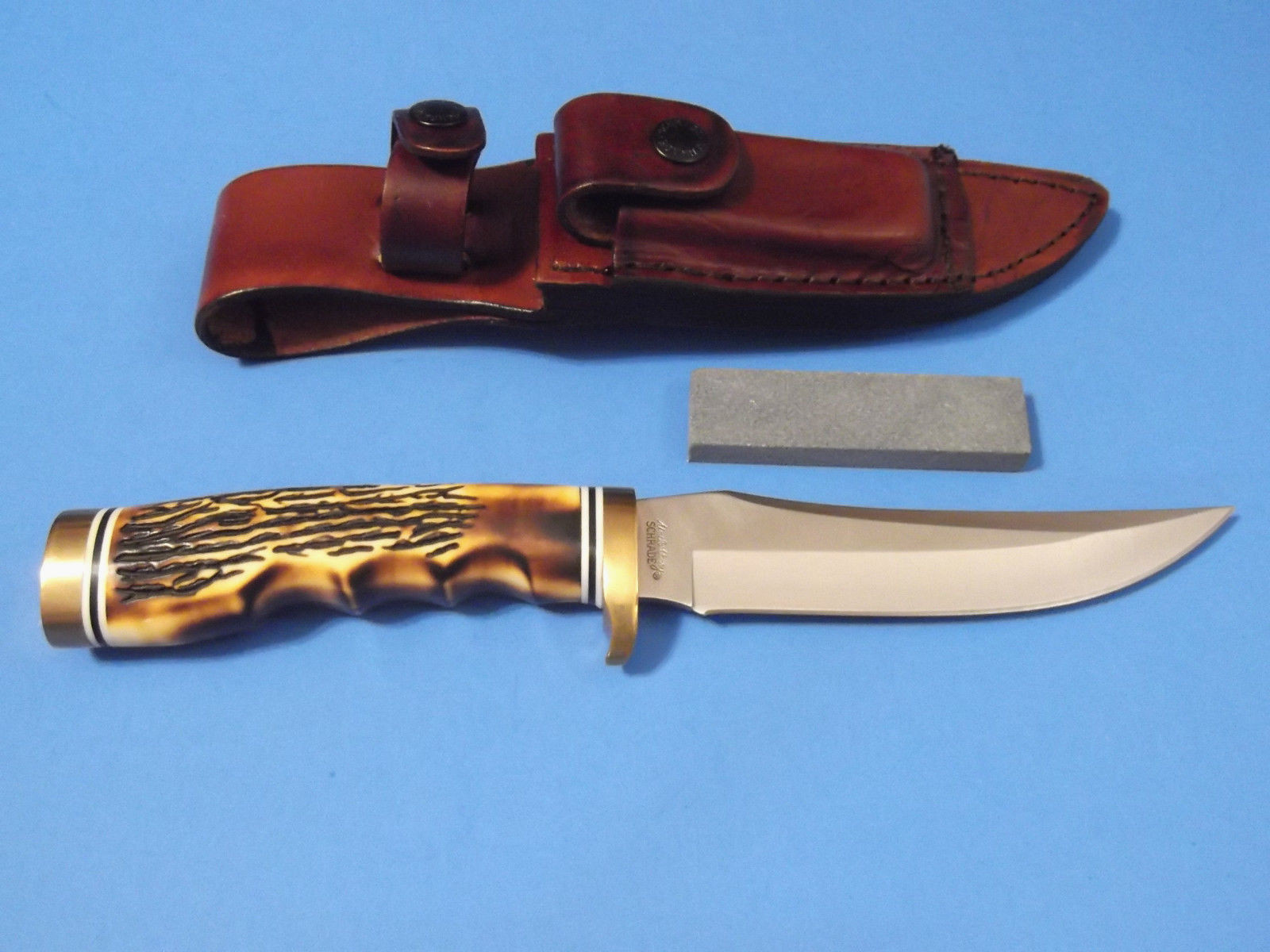 SCHRADE 153UHCP Uncle Henry GOLDEN SPIKE Delrin Stag knife 9 1/2" overall 153UH